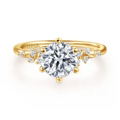 Hot Gabriel & Co. Reena - 18K Yellow Gold Round Diamond Engagement Ring
