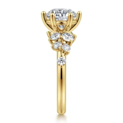 Hot Gabriel & Co. Reena - 14K Yellow Gold Round Diamond Engagement Ring