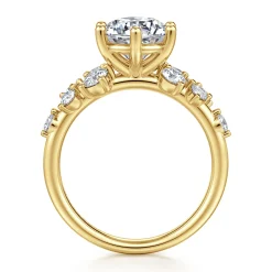 Hot Gabriel & Co. Reena - 14K Yellow Gold Round Diamond Engagement Ring