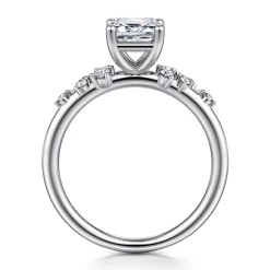 Sale Gabriel & Co. Reena - Platinum Emerald Cut Diamond Engagement Ring