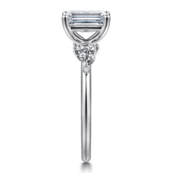 Sale Gabriel & Co. Reena - Platinum Emerald Cut Diamond Engagement Ring