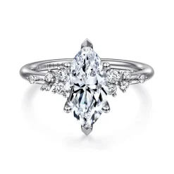 Hot Gabriel & Co. Reena - Platinum Marquise Shape Diamond Engagement Ring