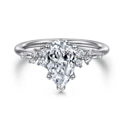Clearance Gabriel & Co. Reena - Platinum Pear Shape Diamond Engagement Ring