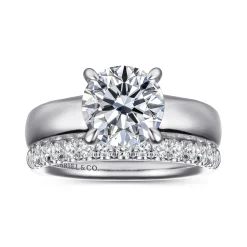 Hot Gabriel & Co. Reeve - 14K White Gold Round Diamond Engagement Ring