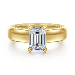 Discount Gabriel & Co. Reeve - 14K Yellow Gold Emerald Cut Diamond Engagement Ring