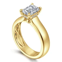 Discount Gabriel & Co. Reeve - 14K Yellow Gold Emerald Cut Diamond Engagement Ring