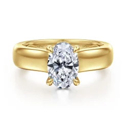Hot Gabriel & Co. Reeve - 14K Yellow Gold Oval Diamond Engagement Ring