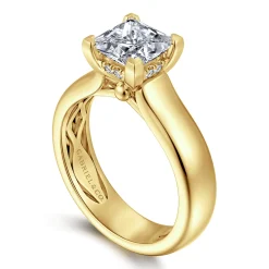 Clearance Gabriel & Co. Reeve - 14K Yellow Gold Princess Cut Diamond Engagement Ring
