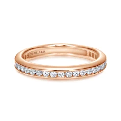 Sale Gabriel & Co. Remie - 14K Rose Gold Channel Set Diamond Eternity Band - 0.55 ct