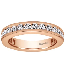 Discount Gabriel & Co. Remie - 14K Rose Gold Channel Set Diamond Eternity Band - 1.5 ct