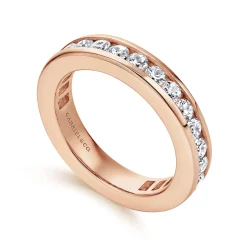 Discount Gabriel & Co. Remie - 14K Rose Gold Channel Set Diamond Eternity Band - 1.5 ct