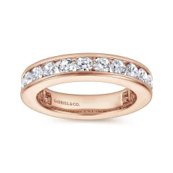 Clearance Gabriel & Co. Remie - 14K Rose Gold Channel Set Diamond Eternity Band - 2 ct