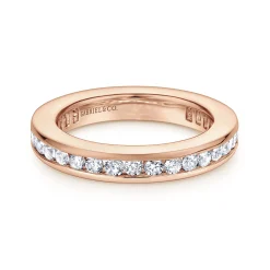 Hot Gabriel & Co. Remie - 14K Rose Gold Channel Set Diamond Eternity Band - 0.95 ct
