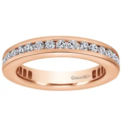 Hot Gabriel & Co. Remie - 14K Rose Gold Channel Set Diamond Eternity Band - 0.95 ct