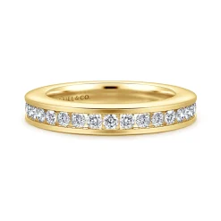 Discount Gabriel & Co. Remie - 14K Yellow Gold Channel Set Diamond Anniversary Band - 0.75 ct