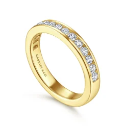 Hot Gabriel & Co. Remie - 14K Yellow Gold Channel Set Diamond Anniversary Band - 0.5 ct
