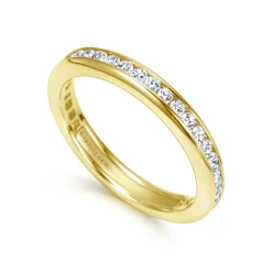 Clearance Gabriel & Co. Remie - 14K Yellow Gold Channel Set Diamond Eternity Band - 0.55 ct