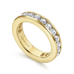 New Gabriel & Co. Remie - 14K Yellow Gold Channel Set Diamond Eternity Band - 2 ct