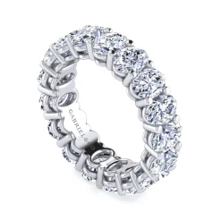 New Gabriel & Co. Renne - 14K White Gold Oval Diamond Eternity Band - 5.4 ct