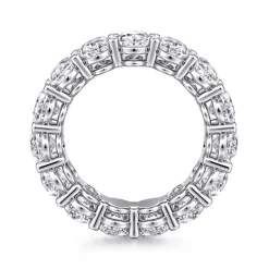 New Gabriel & Co. Renne - 14K White Gold Oval Diamond Eternity Band - 7.5 ct