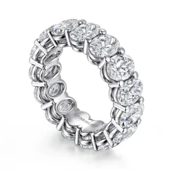 New Gabriel & Co. Renne - 14K White Gold Oval Diamond Eternity Band - 7.5 ct