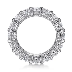 Hot Gabriel & Co. Renne - 14K White Gold Oval Diamond Eternity Band - 6.4 ct