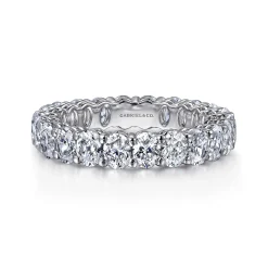 Clearance Gabriel & Co. Renne - 14K White Gold Oval Diamond Eternity Band - 3.25 ct