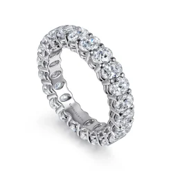 Clearance Gabriel & Co. Renne - 14K White Gold Oval Diamond Eternity Band - 3.25 ct