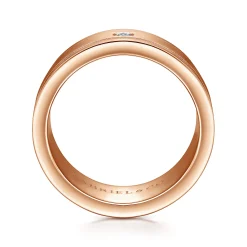 Hot Gabriel & Co. Rhys - 14K Rose Gold Diamond Men's Wedding Ring in Satin Finish