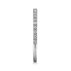 New Gabriel & Co. Rialle - 14K White Gold Prong Set Diamond Wedding Band - 0.1 ct