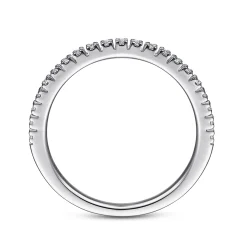 Hot Gabriel & Co. Rialle - Platinum Prong Set Diamond Wedding Band - 0.1 ct