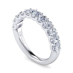 Hot Gabriel & Co. Riga - 14K White Gold Oval 11 Stone Diamond Anniversary Band - 1.54 ct