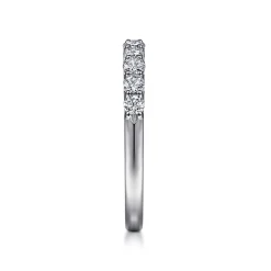 Hot Gabriel & Co. Riga - 14K White Gold Round 11 Stone Diamond Anniversary Band - 0.5 ct