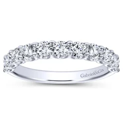 Best Gabriel & Co. Riga - 14K White Gold Round 11 Stone Diamond Anniversary Band - 1 ct