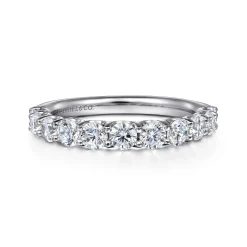 Best Gabriel & Co. Riga - 14K White Gold Round 11 Stone Diamond Anniversary Band - 1 ct