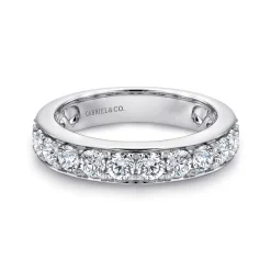 Sale Gabriel & Co. Rimini - 14K White Gold Channel Set Diamond Wedding Band - 1.45 ct