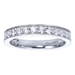 Sale Gabriel & Co. Rimmes - 14K White Gold Prong Channel Set Diamond Wedding Band - 0.75 ct