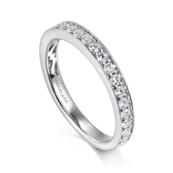 Hot Gabriel & Co. Rimmes - 14K White Gold Prong Channel Set Diamond Wedding Band - 0.45 ct