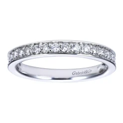 Hot Gabriel & Co. Rimmes - 14K White Gold Prong Channel Set Diamond Wedding Band - 0.45 ct