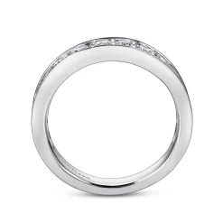 Clearance Gabriel & Co. Rimmes - 14K White Gold Prong Channel Set Diamond Wedding Band - 1.1 ct