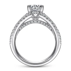 Sale Gabriel & Co. Riola - 14K White Gold Split Shank Round Diamond Engagement Ring