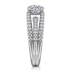 Best Gabriel & Co. Rivah - 14K White Gold Split Shank Round Diamond Engagement Ring