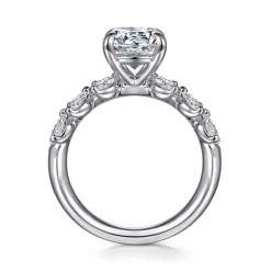 Best Gabriel & Co. Rivka - 14K White Gold Round Diamond Engagement Ring