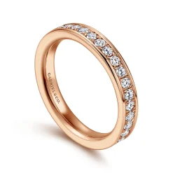 Best Gabriel & Co. Romana - 14K Rose Gold Channel Set Diamond Eternity Band - 0.7 ct