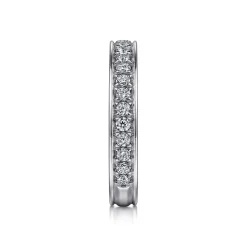 New Gabriel & Co. Romana - 14K White Gold Channel Prong Diamond Anniversary Band - 0.55 ct