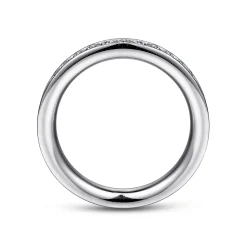 New Gabriel & Co. Romana - 14K White Gold Channel Prong Diamond Anniversary Band - 0.55 ct