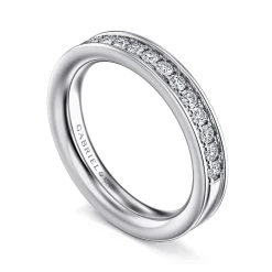 Gabriel & Co. Romana - 14K White Gold Channel Prong Diamond Anniversary Band - 0.35 ct