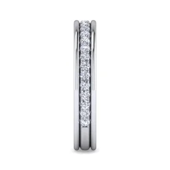 New Gabriel & Co. Romana - 14K White Gold Channel Prong Diamond Anniversary Band - 0.38 ct