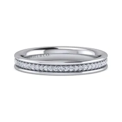 Online Gabriel & Co. Romana - 14K White Gold Channel Prong Diamond Anniversary Band - 0.13 ct