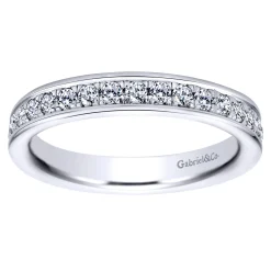 Hot Gabriel & Co. Romana - 14K White Gold Channel Set Diamond Eternity Band - 0.75 ct